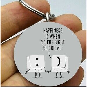 Computer Key I Love You Quote Stainless Steel Keychain Lover Baby Sweet